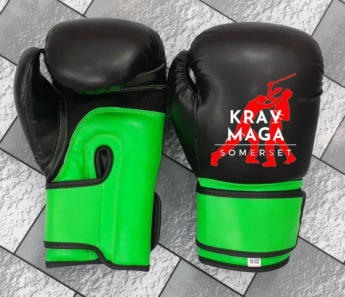 Club Branded Leather Boxing Gloves kravmagasomerset
